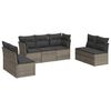 vidaXL 7 Piece Garden Sofa Set with Cushions Grey Poly Rattan