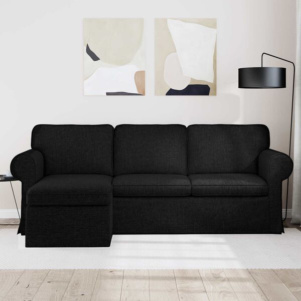 vidaXL Sofa Black Overall dimensions: 215 x 138 x 80 cm (W x D x H)