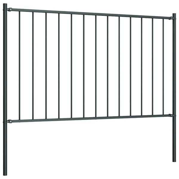 vidaXL Fence Panel Woerden with Posts Steel 1.7x1 m Anthracite