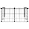 vidaXL 8-Panel Pet Cage Black 35x35 cm Steel