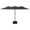 vidaXL Double-Head Garden Parasol with LEDs Anthracite 449x265 cm