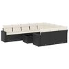 vidaXL 11 Piece Garden Sofa Set with Cushions Black Poly Rattan