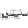 vidaXL 7 Piece Garden Lounge Set with Cushions Poly Rattan Brown