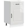 vidaXL Kitchen Base Cabinet "Kalmar" High Gloss White Engineered Wood