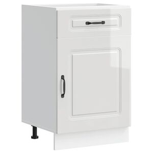 vidaXL Kitchen Base Cabinet "Kalmar" High Gloss White Engineered Wood