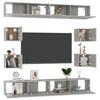 vidaXL 8 Piece TV Cabinet Set Concrete Grey Engineered Wood