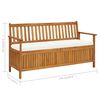 vidaXL Storage Bench with Cushion 148 cm Solid Acacia Wood