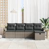 vidaXL Garden Sofa Set with Cushion 5 pcs Grey Poly rattan