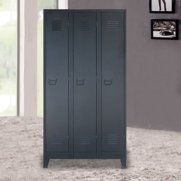 vidaXL Locker Cabinet Metal Industrial Style 90x45x180 cm