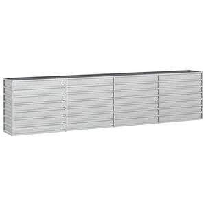 vidaXL Garden Raised Bed 320x40x77 cm Galvanized Steel Silver