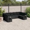vidaXL 9 Piece Garden Sofa Set with Cushions Black Poly Rattan