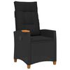 vidaXL Reclining Chair with Tea Plate Black Poly Rattan