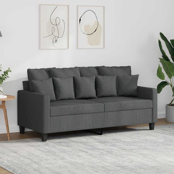 vidaXL 2-Seater Sofa Dark Grey 140 cm Fabric