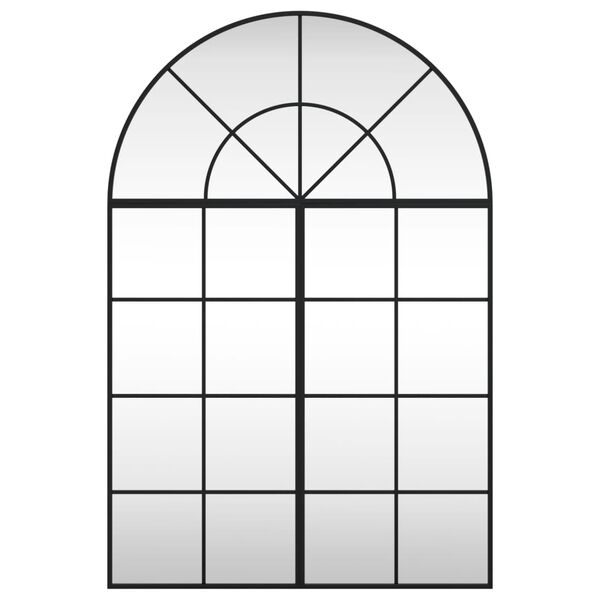 vidaXL Wall Mirror Black 80x120 cm Arch Iron