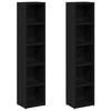 vidaXL CD Cabinets 2 pcs Black Oak 21x16x93.5 cm Engineered Wood
