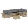 vidaXL 7 Piece Garden Sofa Set with Cushions Beige Poly Rattan