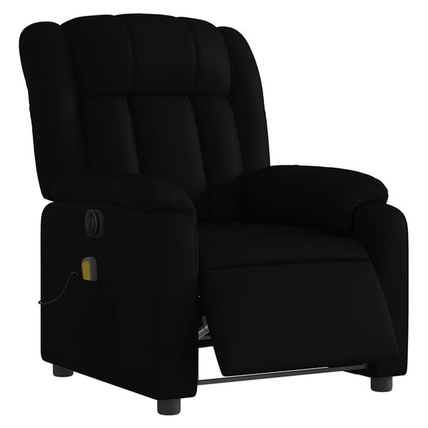vidaXL Stand up Massage Recliner Chair Black Faux Leather