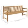 vidaXL Garden Bench with Light Blue Cushion 175 cm Solid Teak Wood
