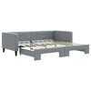vidaXL Daybed with Trundle without Mattress Light Grey 90x190 cm