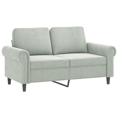 vidaXL 3 Piece Sofa Set with Cushions Light Grey Velvet
