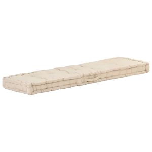 vidaXL Pallet Floor Cushion Cotton 120x40x7 cm Beige