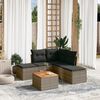 vidaXL 6 Piece Garden Sofa Set with Cushions Grey Poly Rattan