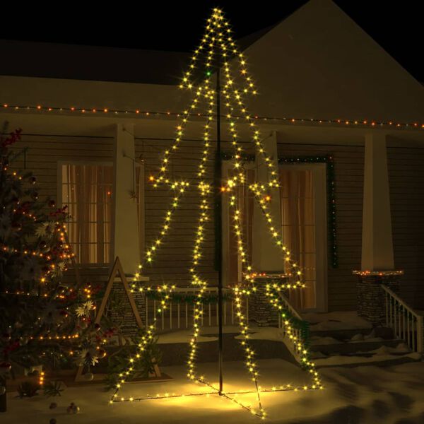 vidaXL Christmas Cone Tree 360 LEDs Indoor and Outdoor 143x250 cm