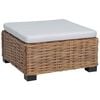 vidaXL Footrest with Cushion GENDT Natural Rattan Natural