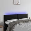 vidaXL LED Headboard Black 144 cm Faux Leather