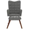 vidaXL Rocking Chair with Stool Dark Grey Velvet