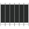 vidaXL 6-Panel Room Divider Black 240x200 cm Fabric
