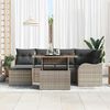 vidaXL Garden Sofa Set 7 pcs Grey Poly rattan and powder-coated steel