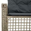 vidaXL Garden Sofa with Cushions and Footstool L-Shaped Light Grey Poly Rattan