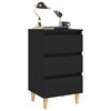 vidaXL Bed Cabinets with Solid Wood Legs 2 pcs Black 40x35x69 cm