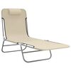 vidaXL Folding Sun Loungers 2 pcs Cream Textilene and Steel