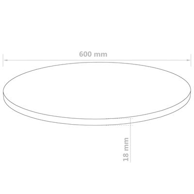 vidaXL Table Top Round MDF 600x18 mm