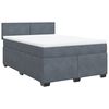 vidaXL Box Spring Bed with Mattress Dark Grey Double Velvet
