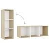 vidaXL TV Cabinets 3 pcs White and Sonoma Oak 107x35x37 cm Engineered Wood