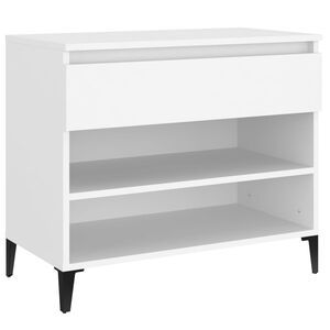 vidaXL Shoe Cabinet | White | Engineered Wood, Metal | Medium | Shoe Cabinet