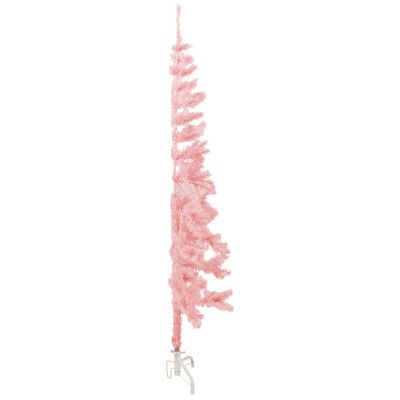 vidaXL Slim Artificial Half Christmas Tree with Stand Pink 120 cm