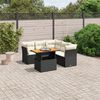 vidaXL 5 Piece Garden Sofa Set with Cushions Black Poly Rattan