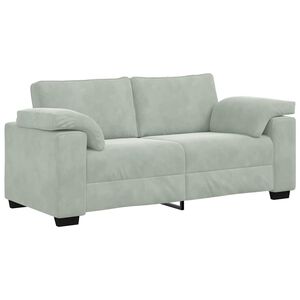 vidaXL Loveseat Sofa Light Grey 180x77x82 cm Velvet