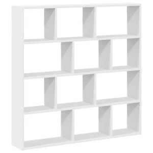 vidaXL Wall Cube Shelf 12 Compartments White Engineered Wood