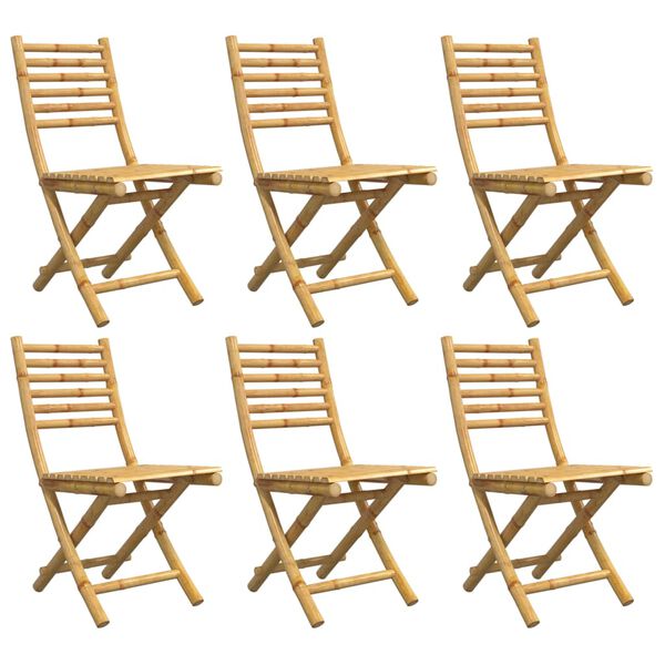 vidaXL Folding Garden Chairs 6 pcs 43x54x88 cm Bamboo