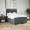 vidaXL Box Spring Bed with Mattress Dark Grey Double Fabric