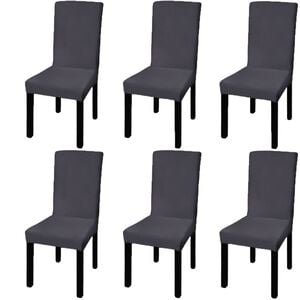 vidaXL Straight Stretchable Chair Cover 6 pcs Anthracite