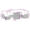 vidaXL 9 Piece Garden Sofa Set with Cushions Grey Poly Rattan
