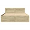 vidaXL Bed Frame with Headboard without Mattress Sonoma Oak 135x190 cm Double
