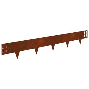 vidaXL Lawn Edging 20 pcs 100 x 15 cm Steel Rusty