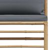 vidaXL 2 Piece Garden Lounge Set with Dark Grey Cushions Bamboo